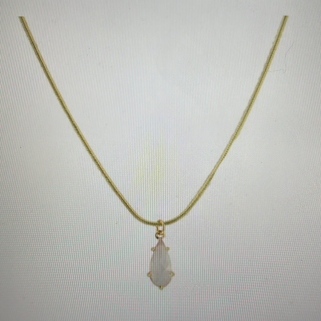 Snake Chain With Clear Teardrop Necklace